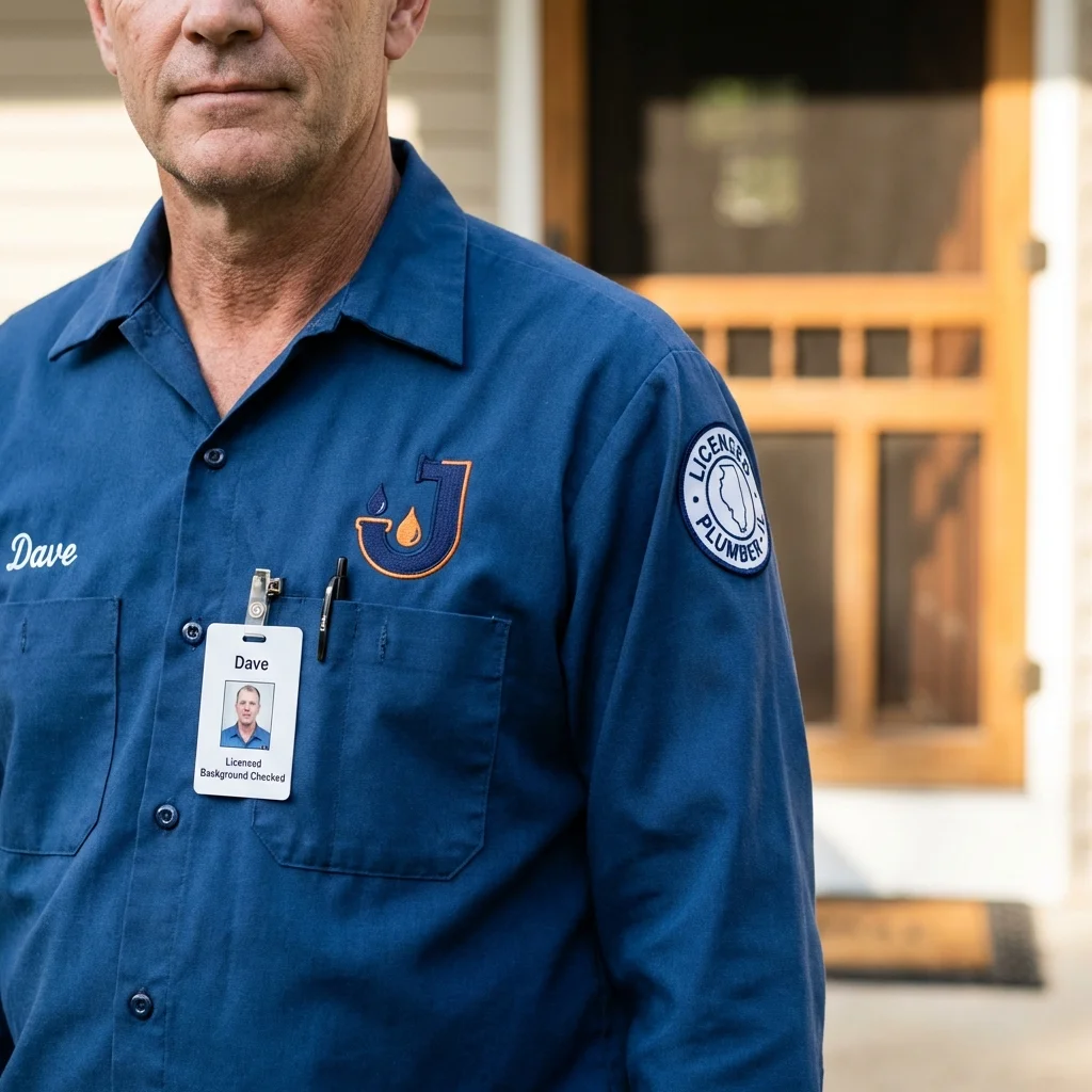 Licensed plumber showing ID badge in East Greenbush, NY