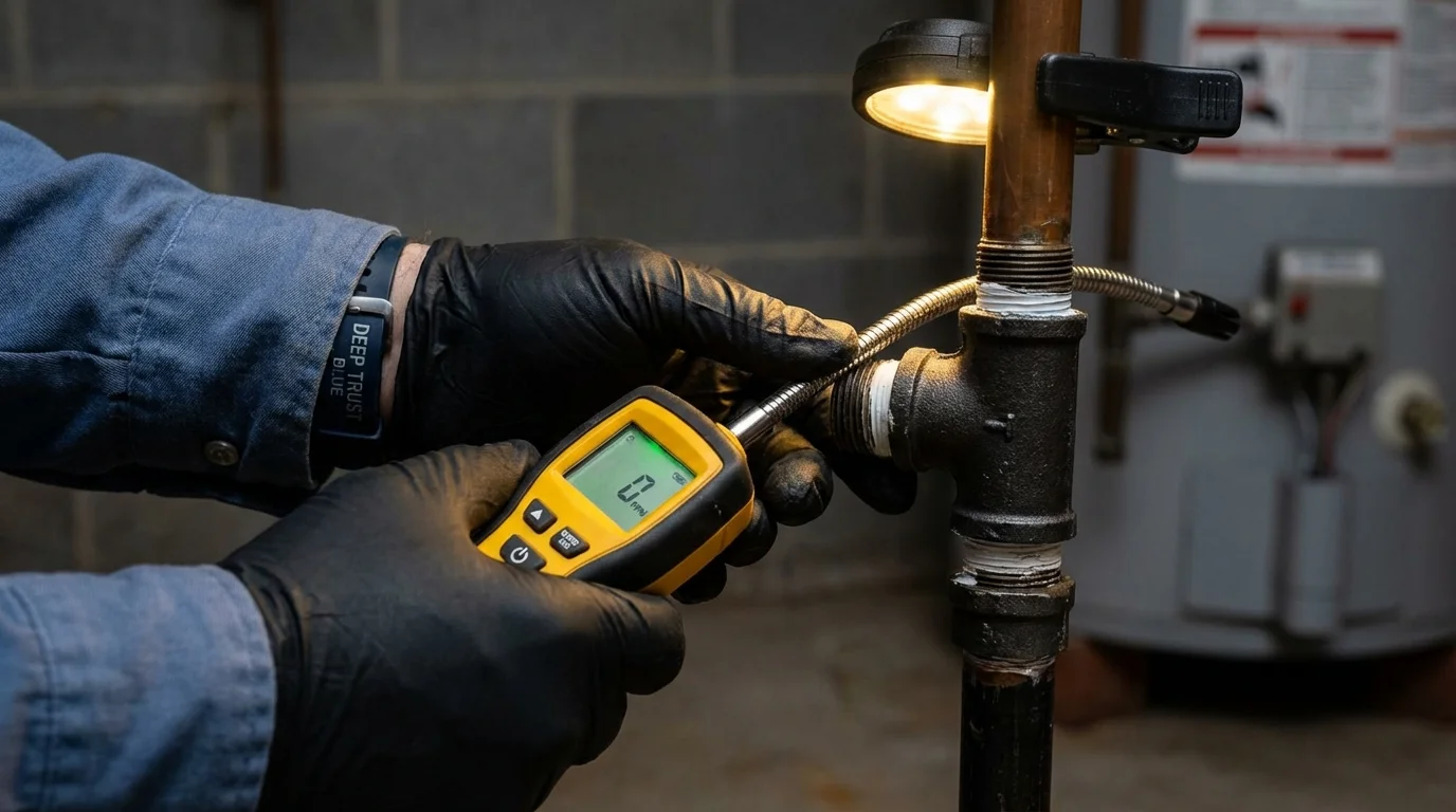 Gas leak detection with electronic sniffer by Johns Plumbing LLC in East Greenbush