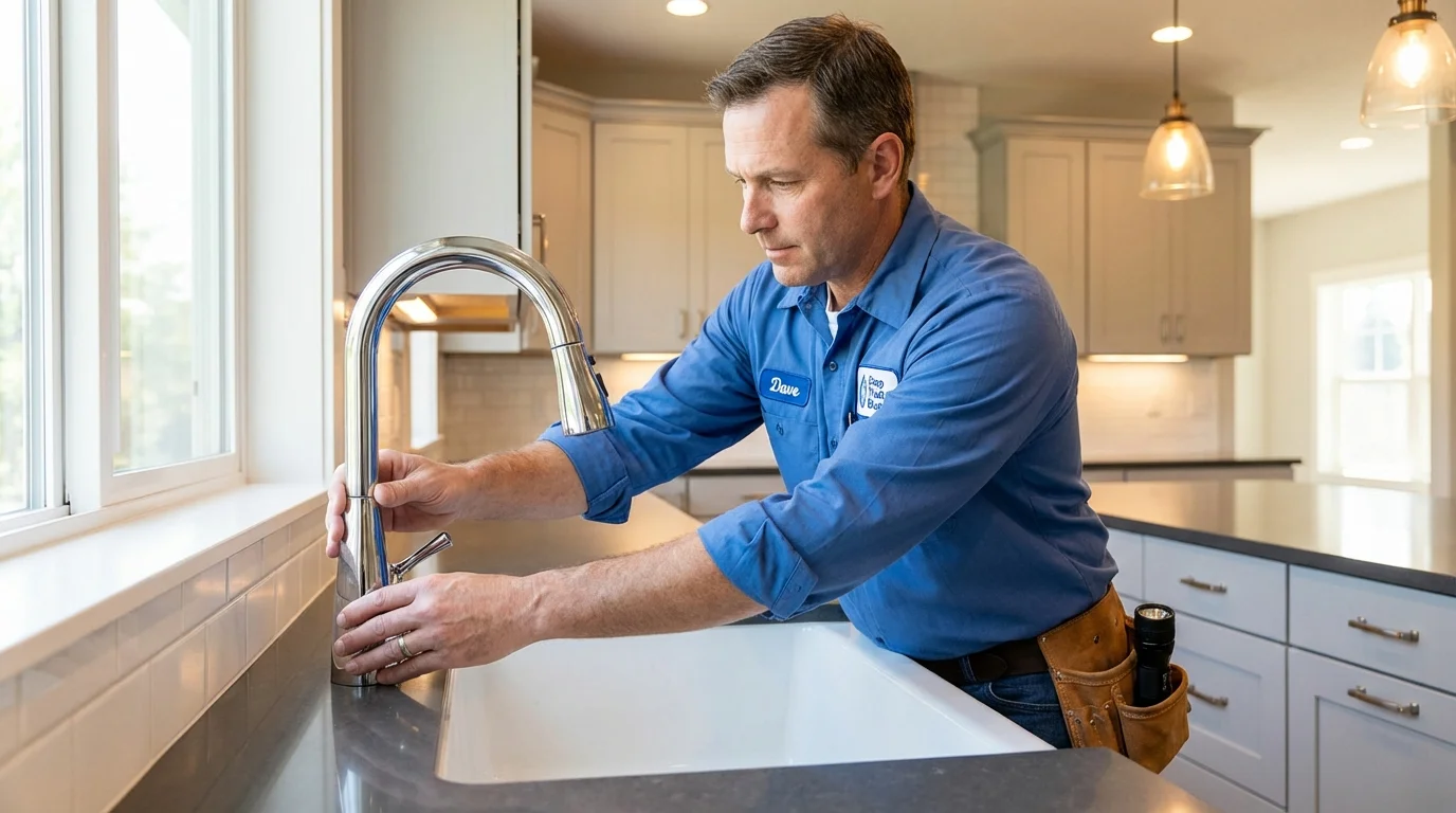 Kitchen faucet installation by Johns Plumbing LLC in East Greenbush