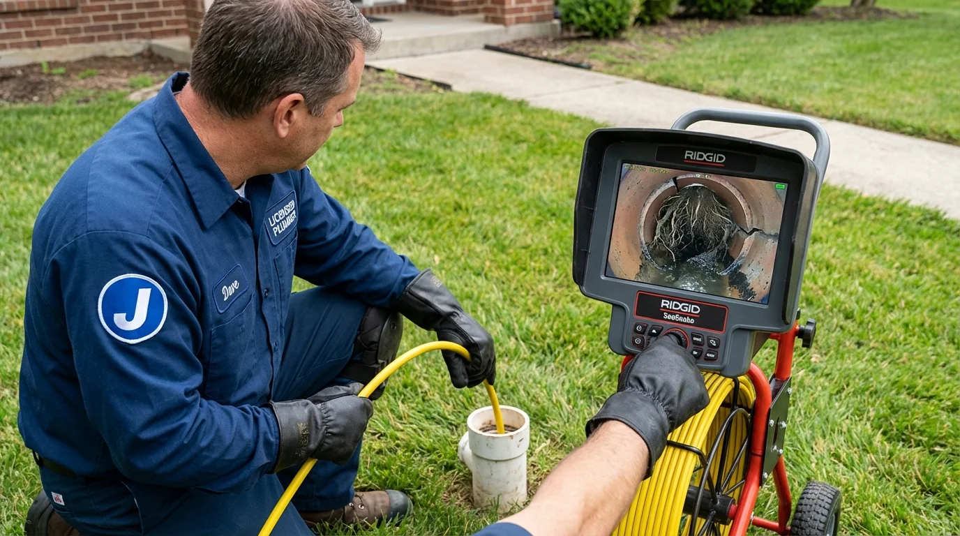 Sewer camera inspection being performed by Johns Plumbing LLC in East Greenbush
